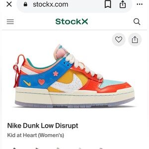 Nike Dunk Low Disrupt Sneakers - Red, Blue, White, Orange